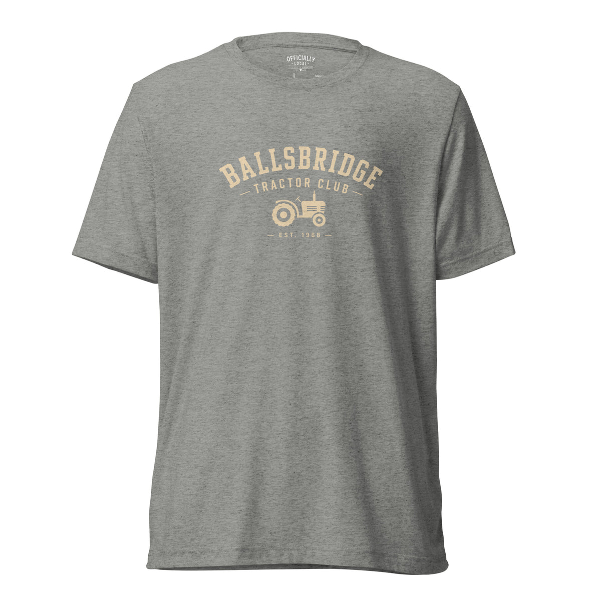 Grey Ballsbridge Tractor Club graphic T-shirt with vintage tractor design