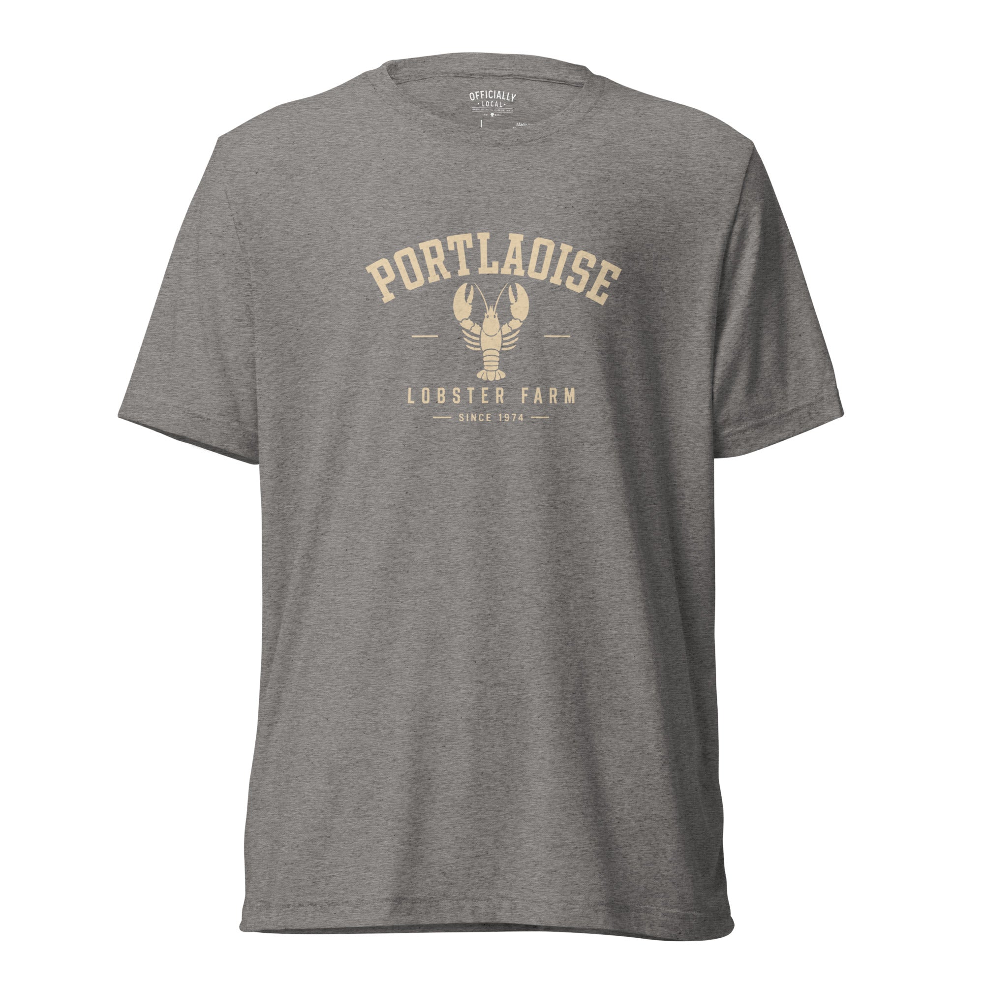Grey Portlaoise Lobster Farm graphic T-shirt with vintage lobster design