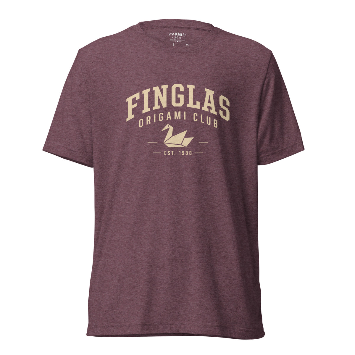 Finglas Origami Club burgundy graphic T-shirt
